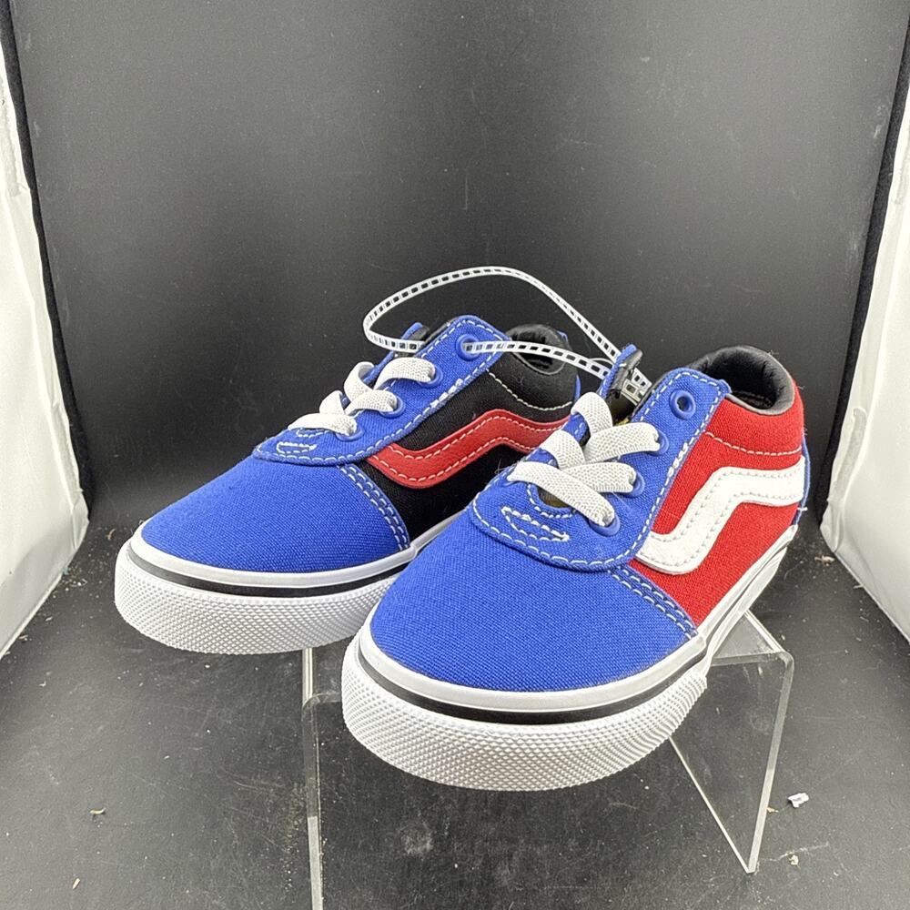 Vans Old Skool V Toddler Size 7 Red White Blue Sneakers